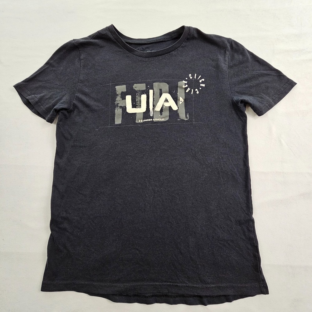 Under Armour Loose FTBL Football‎ Black Short Sleeve T-Shirt Boys' L
